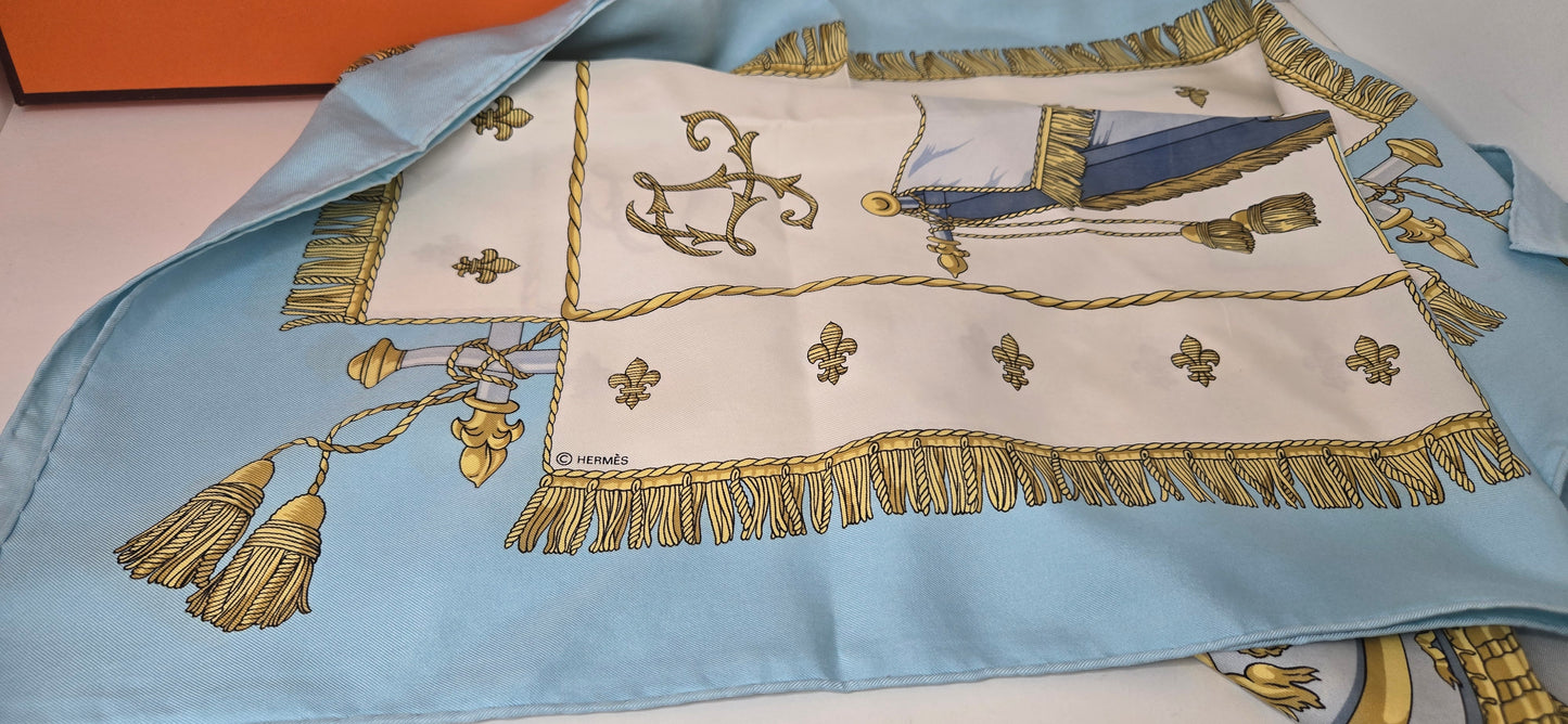 Carré Hermès Silk/Soie "Vue du carrosse de la galère de la Réale " 90cm