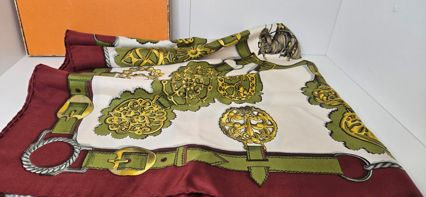 Carré Hermès "Cuivreries " Silk by F. De la Perriere