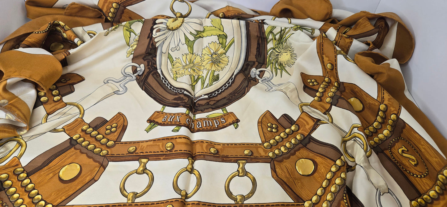 Carré Hermès "Aux Champs" 90cm