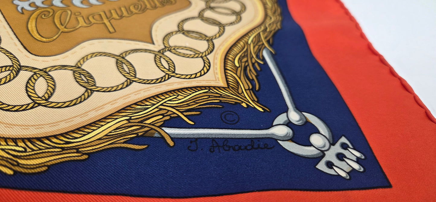 Carré Hermès en twill de soie "Cliquetis "