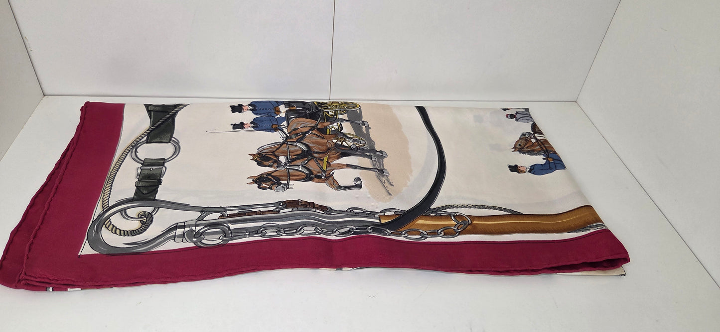 Carré Hermès en twill de soie "Avenue des Acacias "