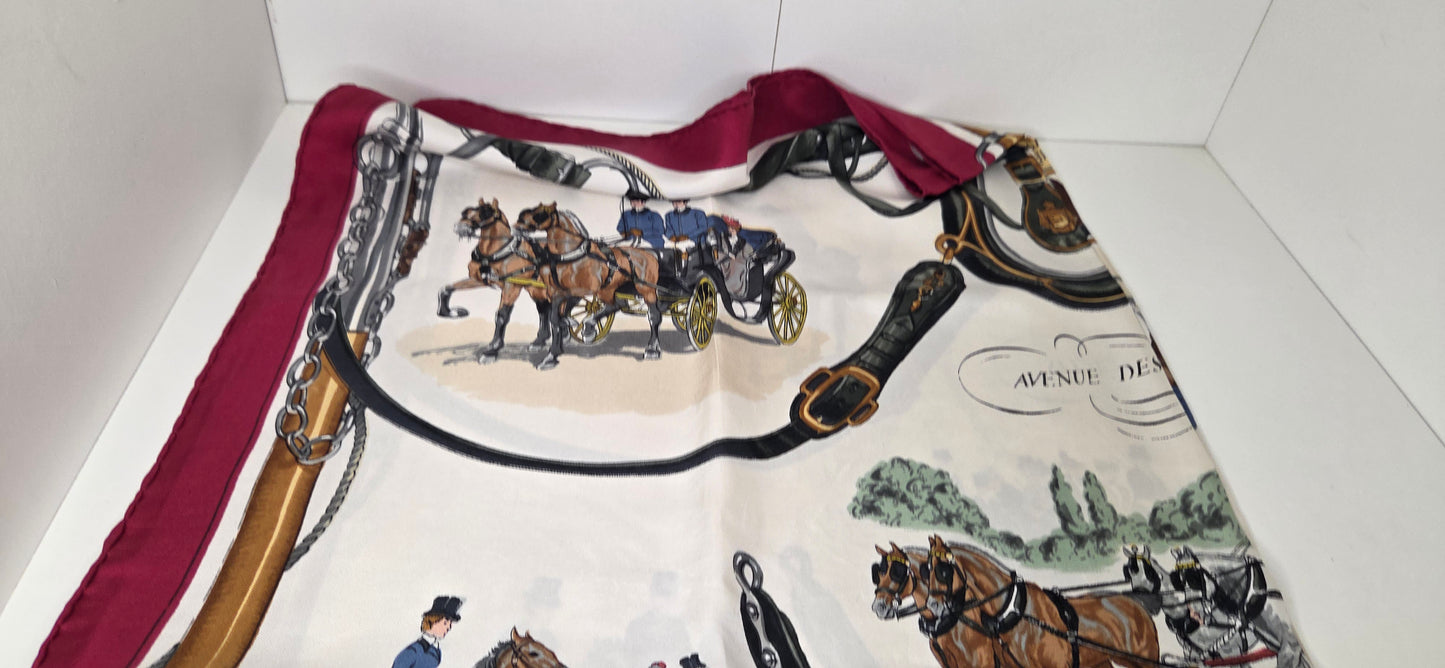 Carré Hermès en twill de soie "Avenue des Acacias "