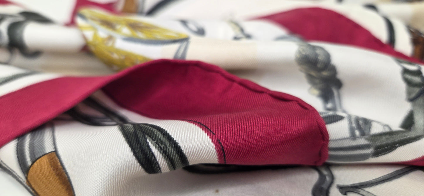 Carré Hermès en twill de soie "Avenue des Acacias "