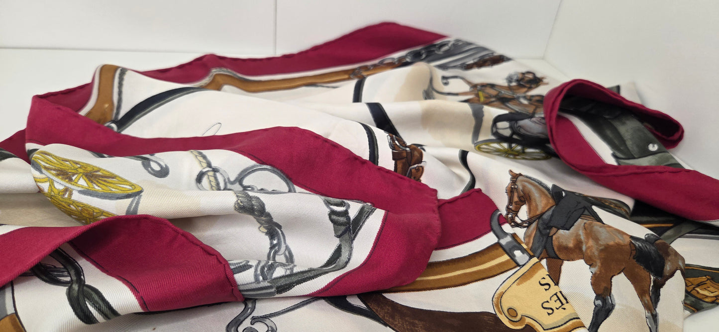 Carré Hermès en twill de soie "Avenue des Acacias "