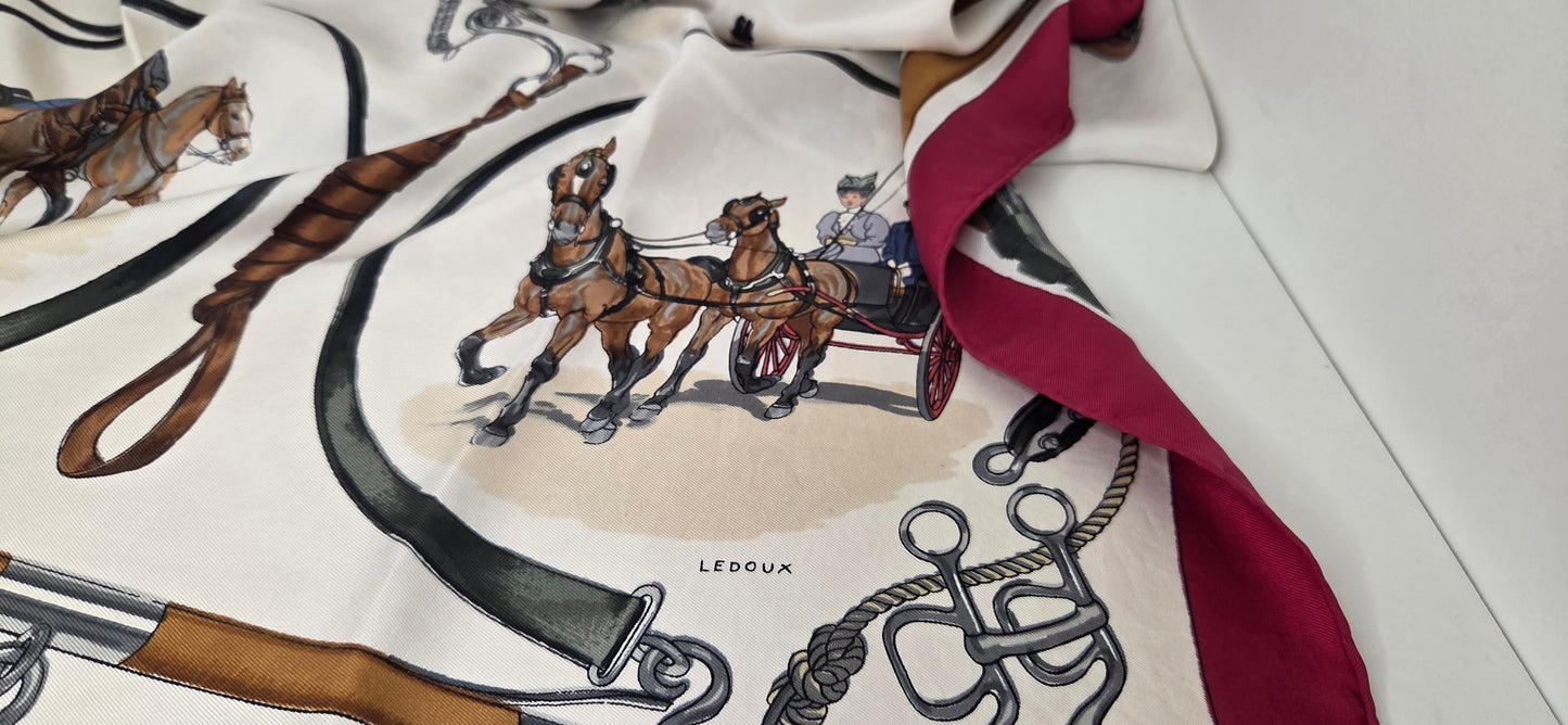 Carré Hermès en twill de soie "Avenue des Acacias "