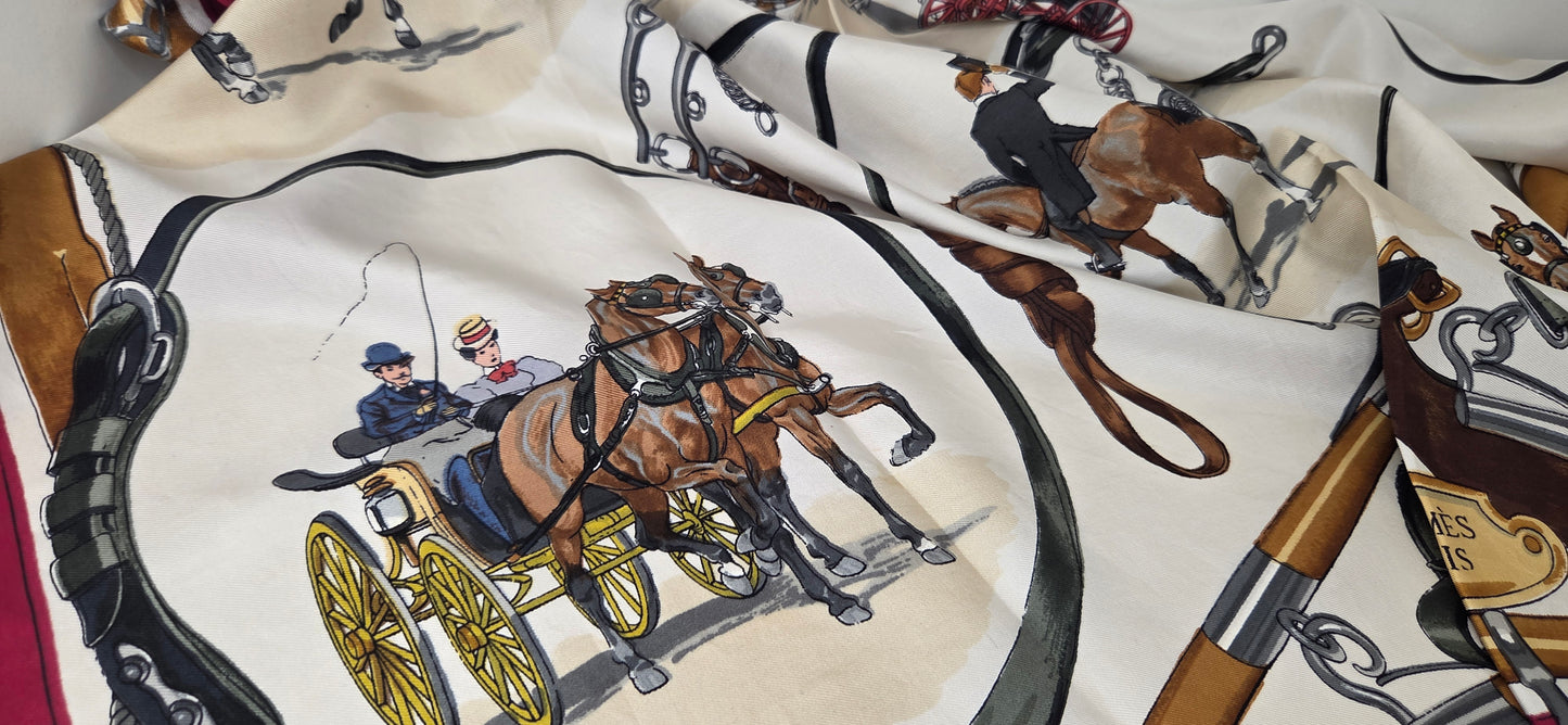 Carré Hermès en twill de soie "Avenue des Acacias "