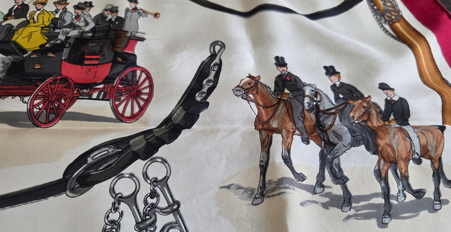 Carré Hermès en twill de soie "Avenue des Acacias "