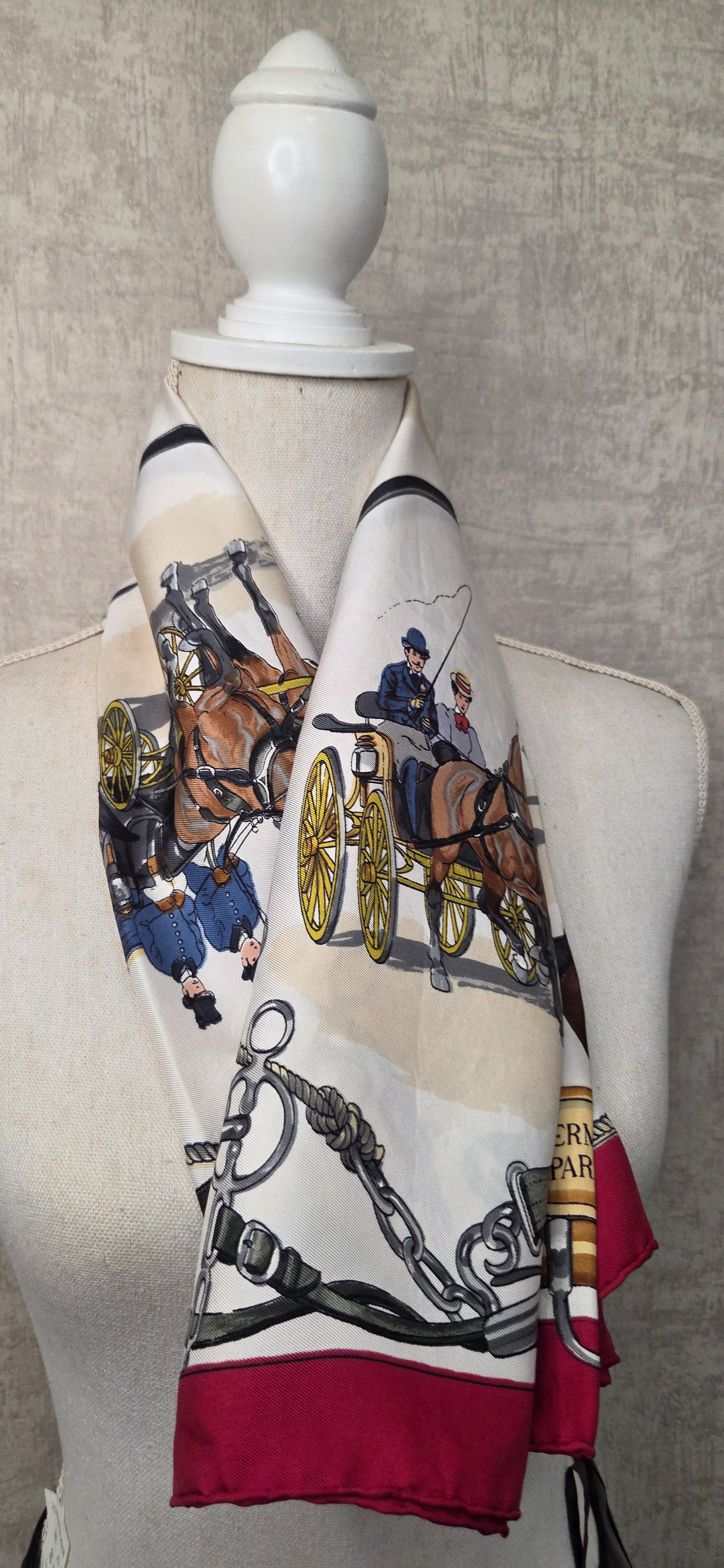 Carré Hermès en twill de soie "Avenue des Acacias "
