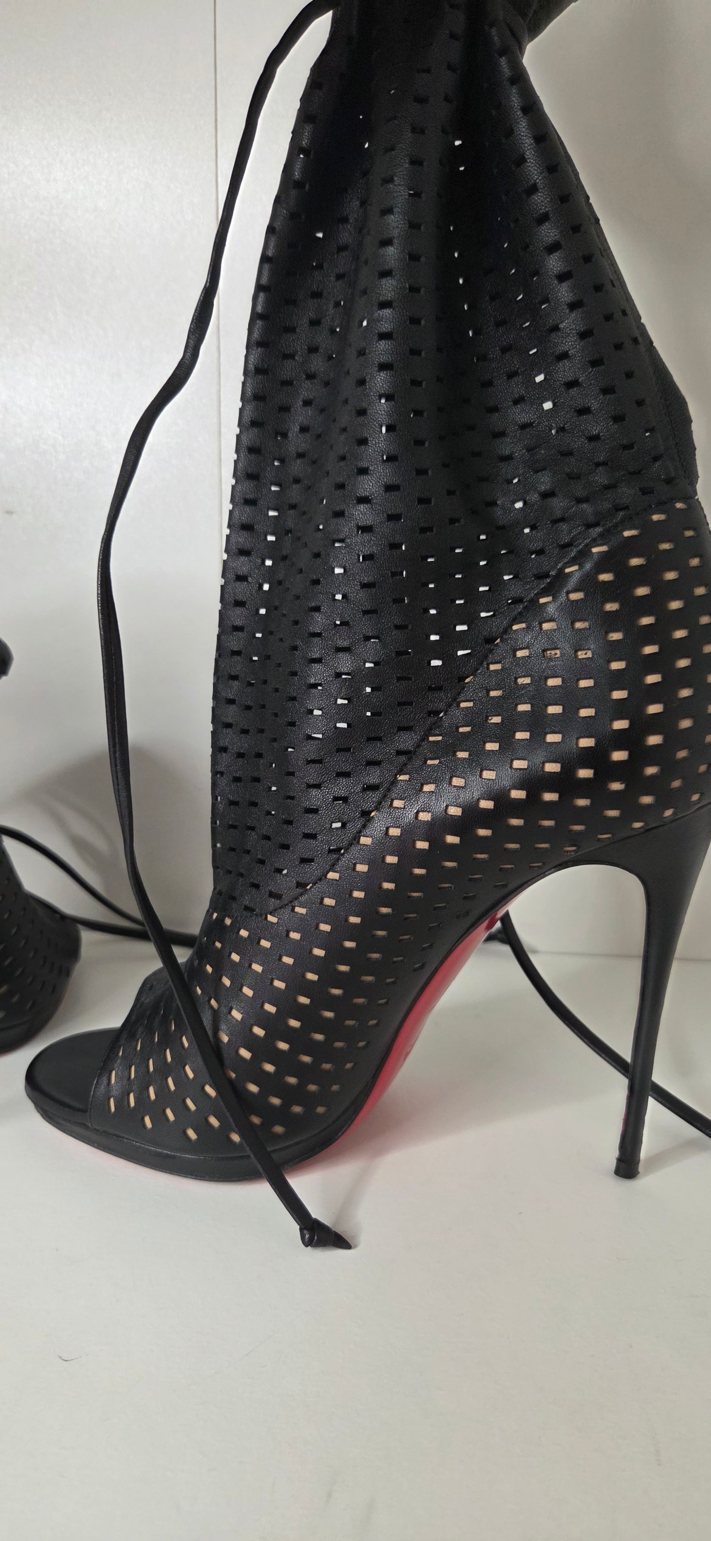 Louboutins Jennifer Black 120 Perforated Booties