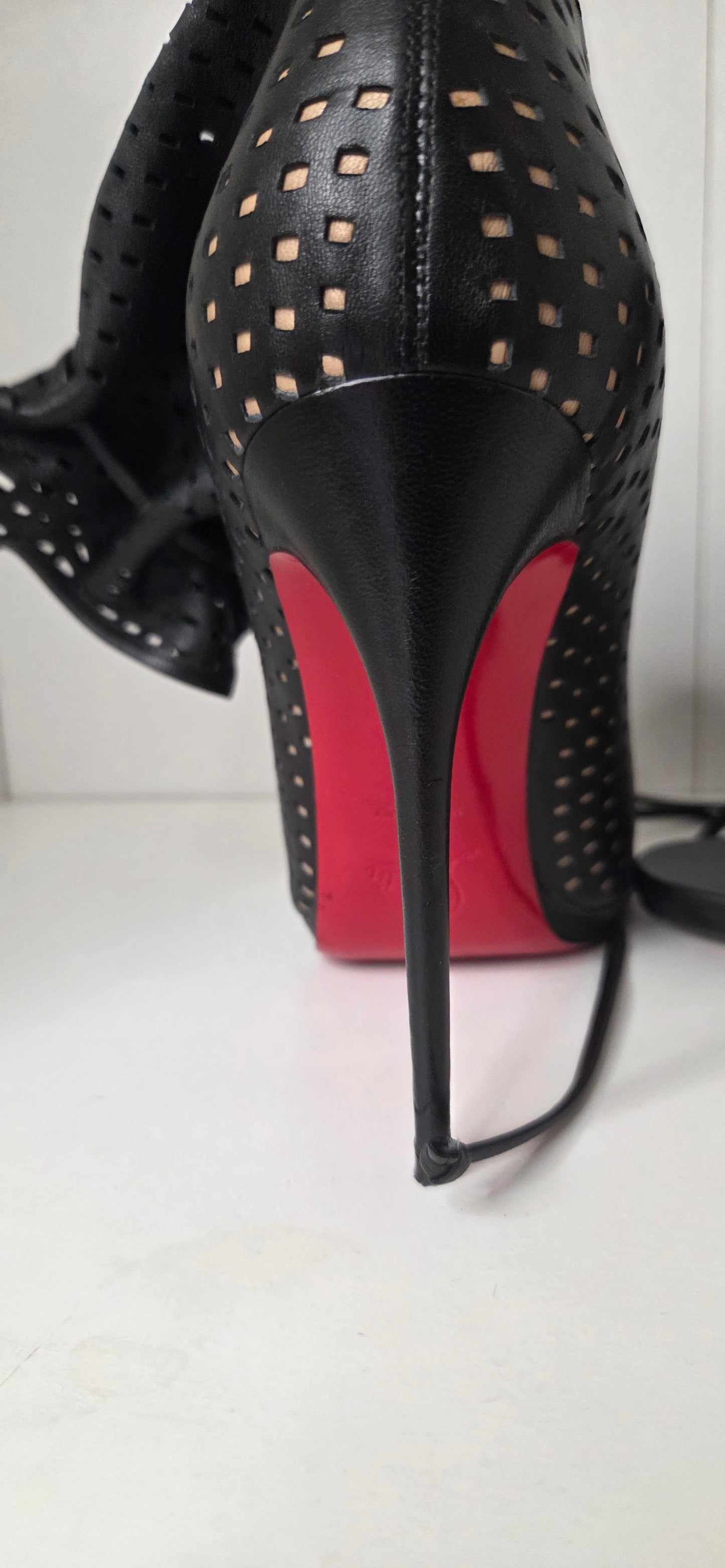 Louboutins Jennifer Black 120 Perforated Booties