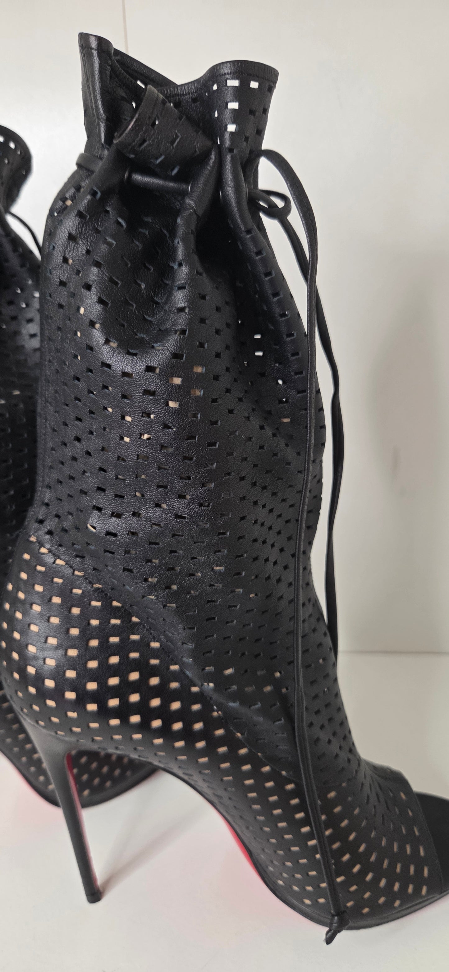 Louboutins Jennifer Black 120 Perforated Booties