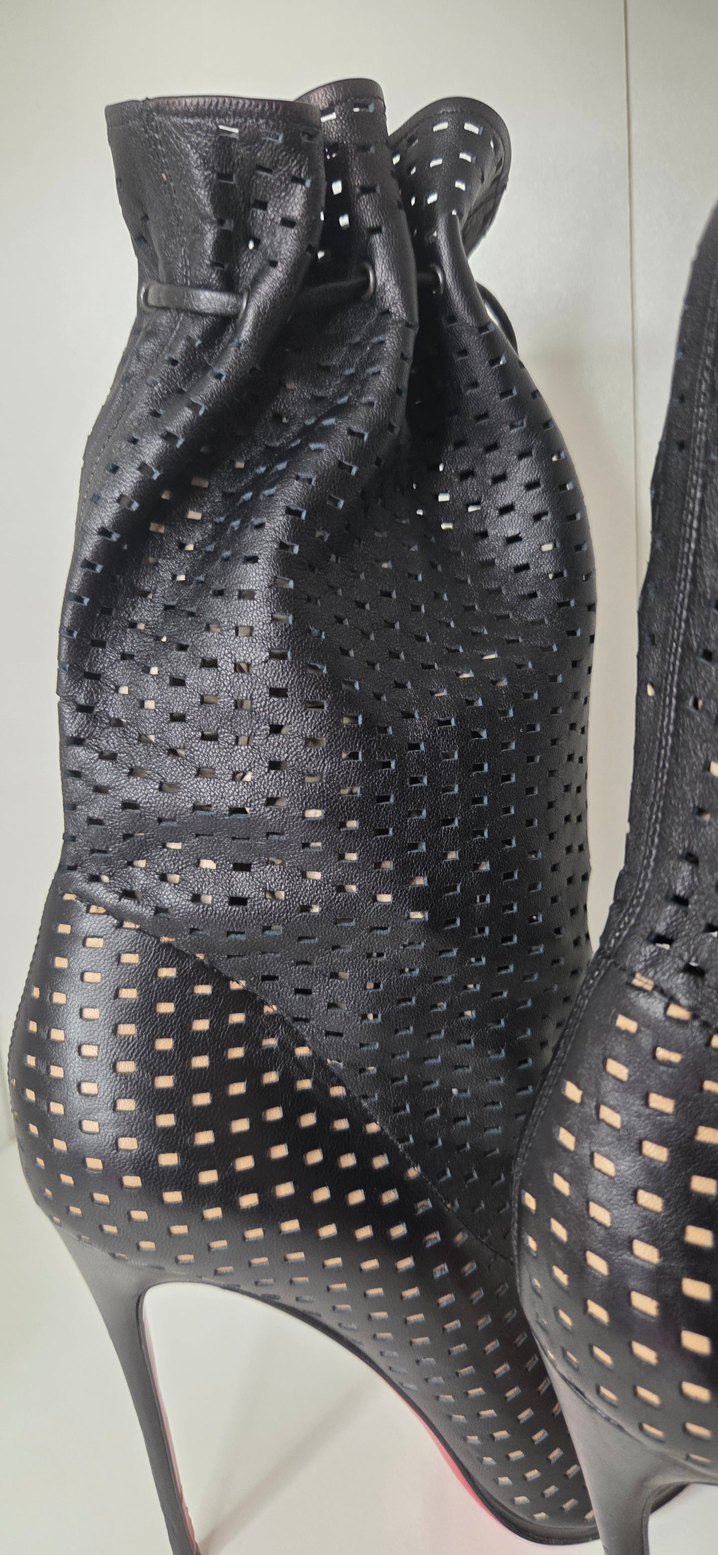Louboutins Jennifer Black 120 Perforated Booties