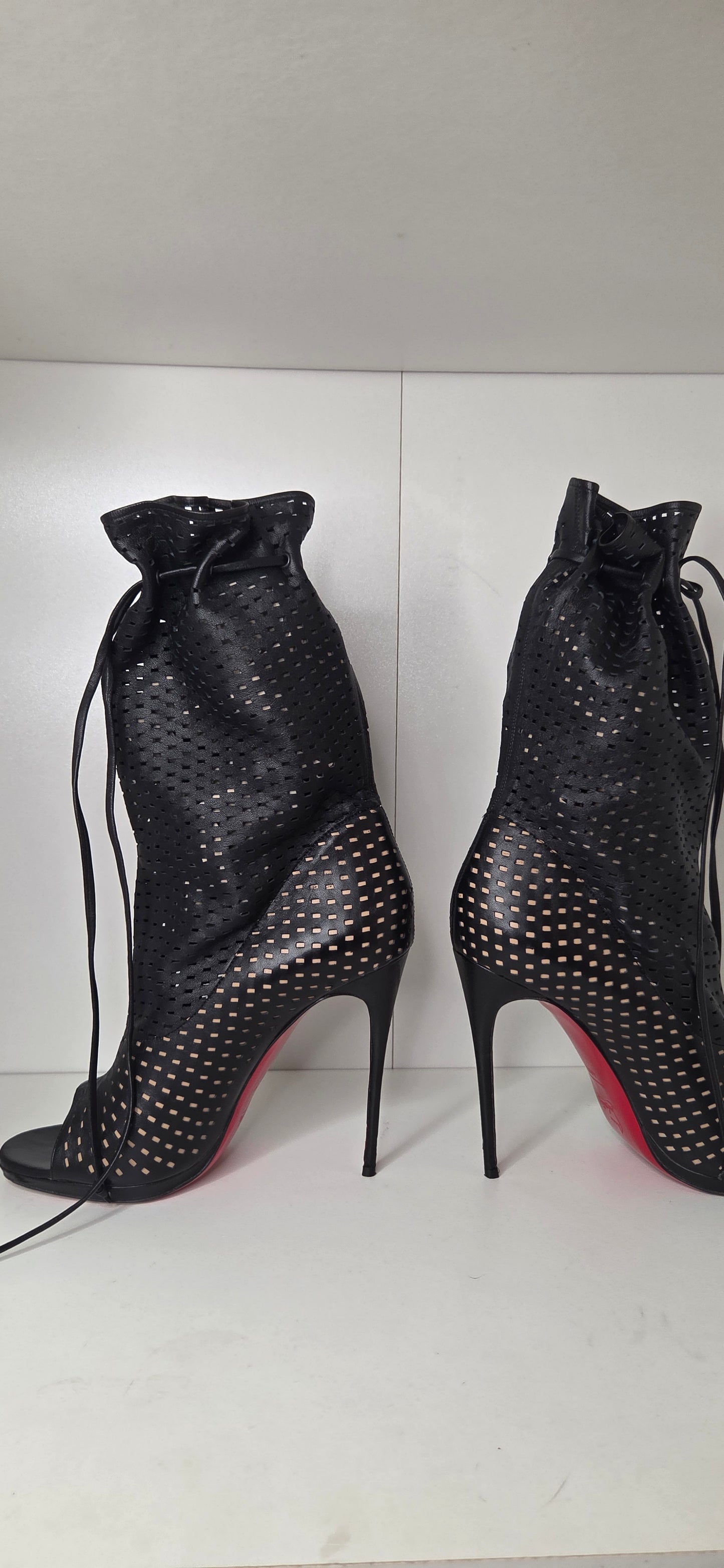 Louboutins Jennifer Black 120 Perforated Booties