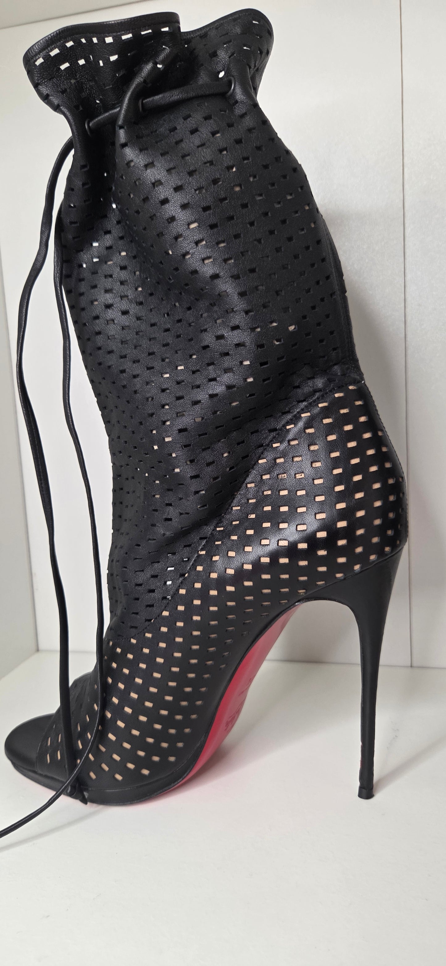 Louboutins Jennifer Black 120 Perforated Booties