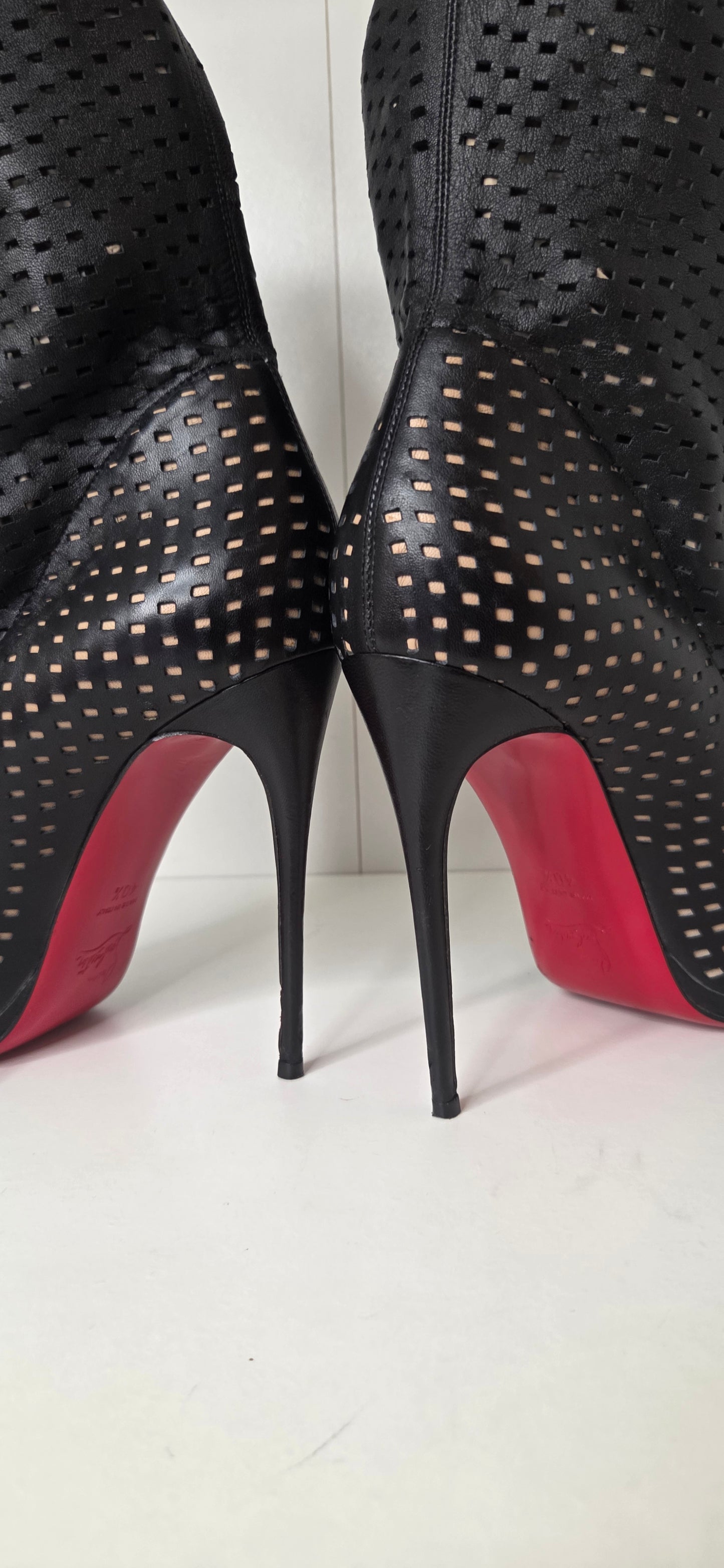 Louboutins Jennifer Black 120 Perforated Booties