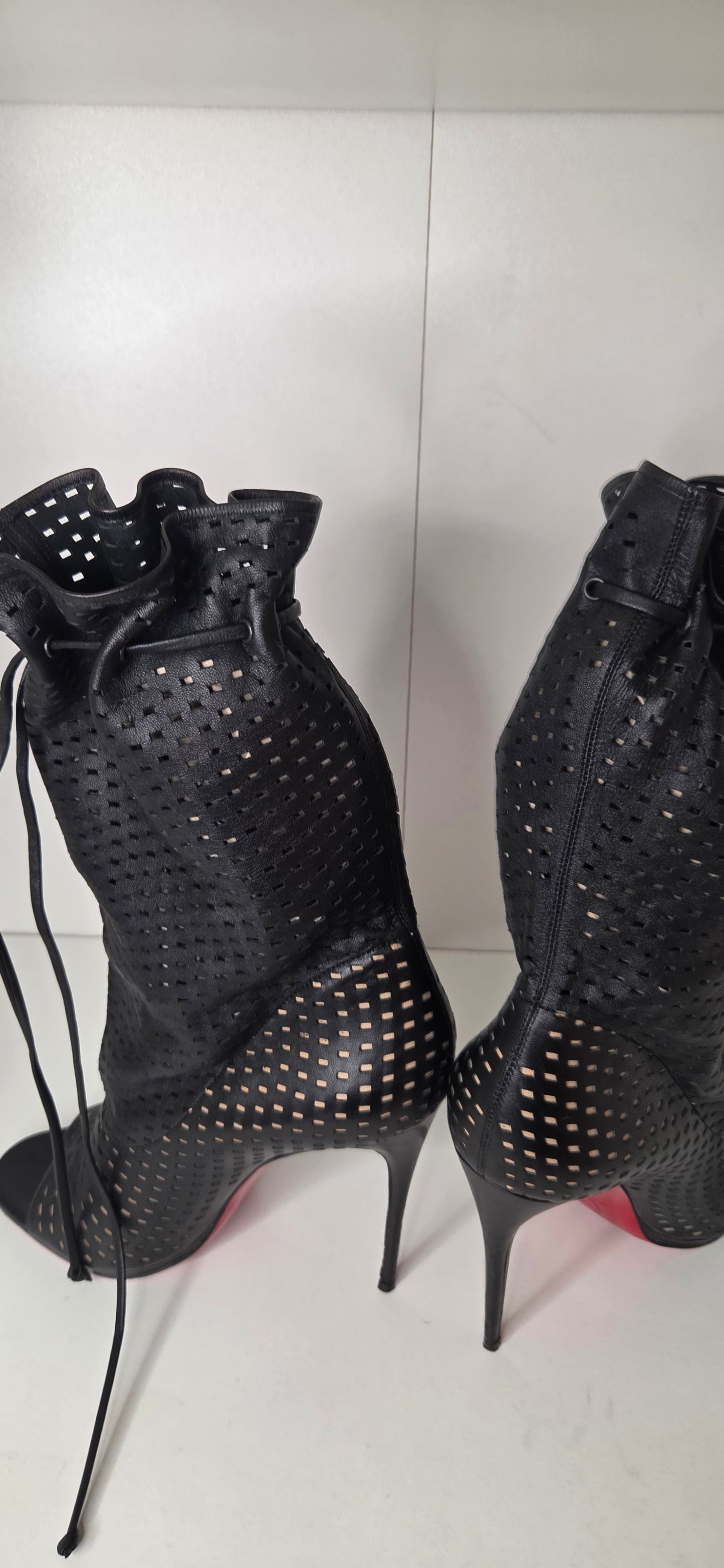 Louboutins Jennifer Black 120 Perforated Booties