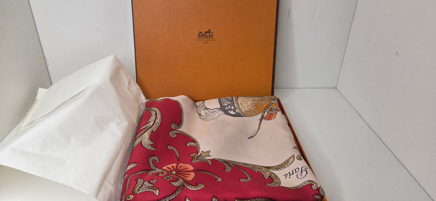 Carré Hermès en twill de soie "Le Cheval de Turc"