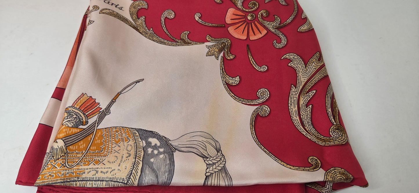 Carré Hermès en twill de soie "Le Cheval de Turc"