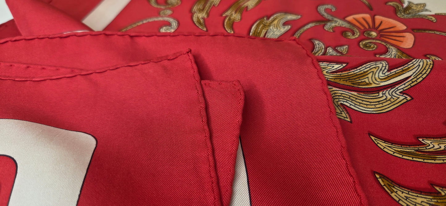 Carré Hermès en twill de soie "Le Cheval de Turc"