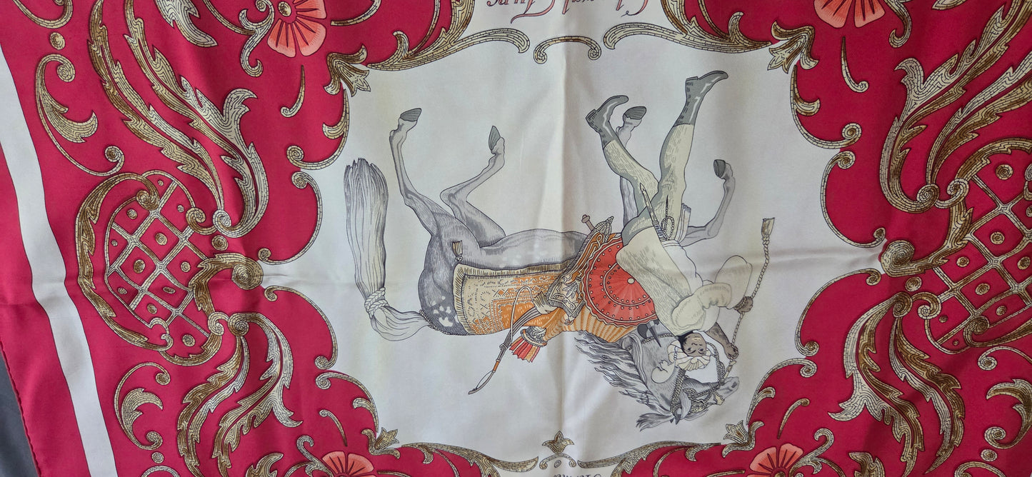 Carré Hermès en twill de soie "Le Cheval de Turc"