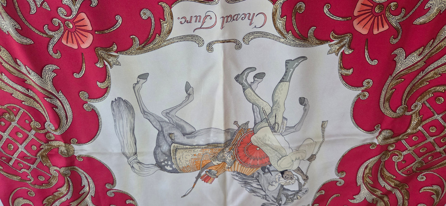 Carré Hermès en twill de soie "Le Cheval de Turc"