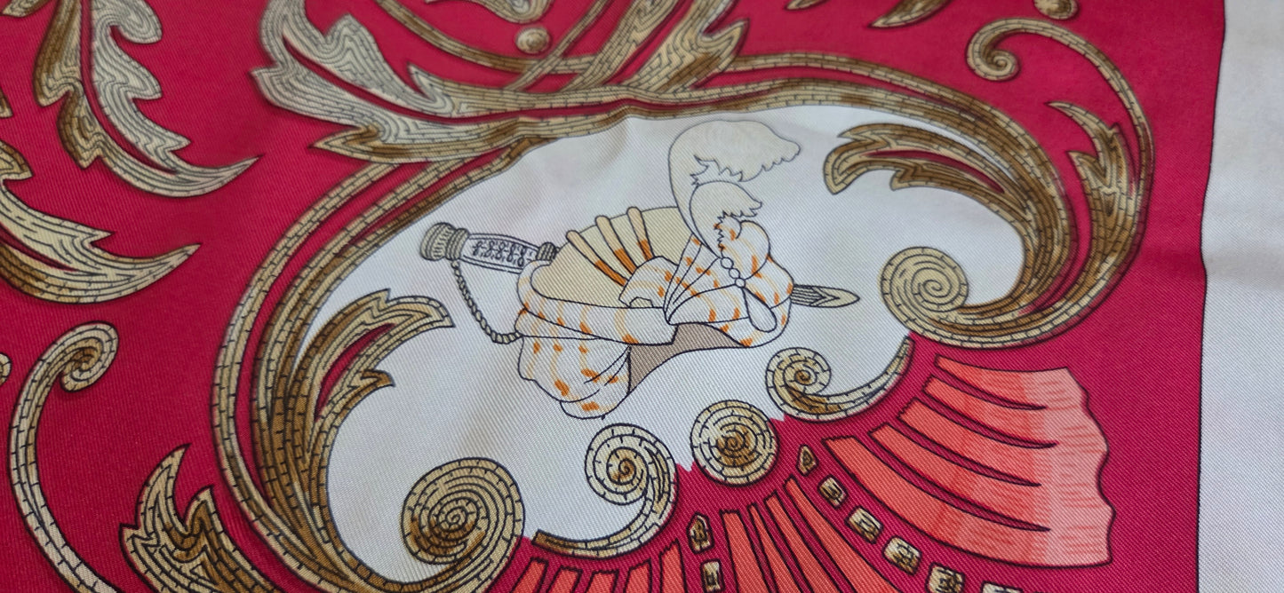 Carré Hermès en twill de soie "Le Cheval de Turc"