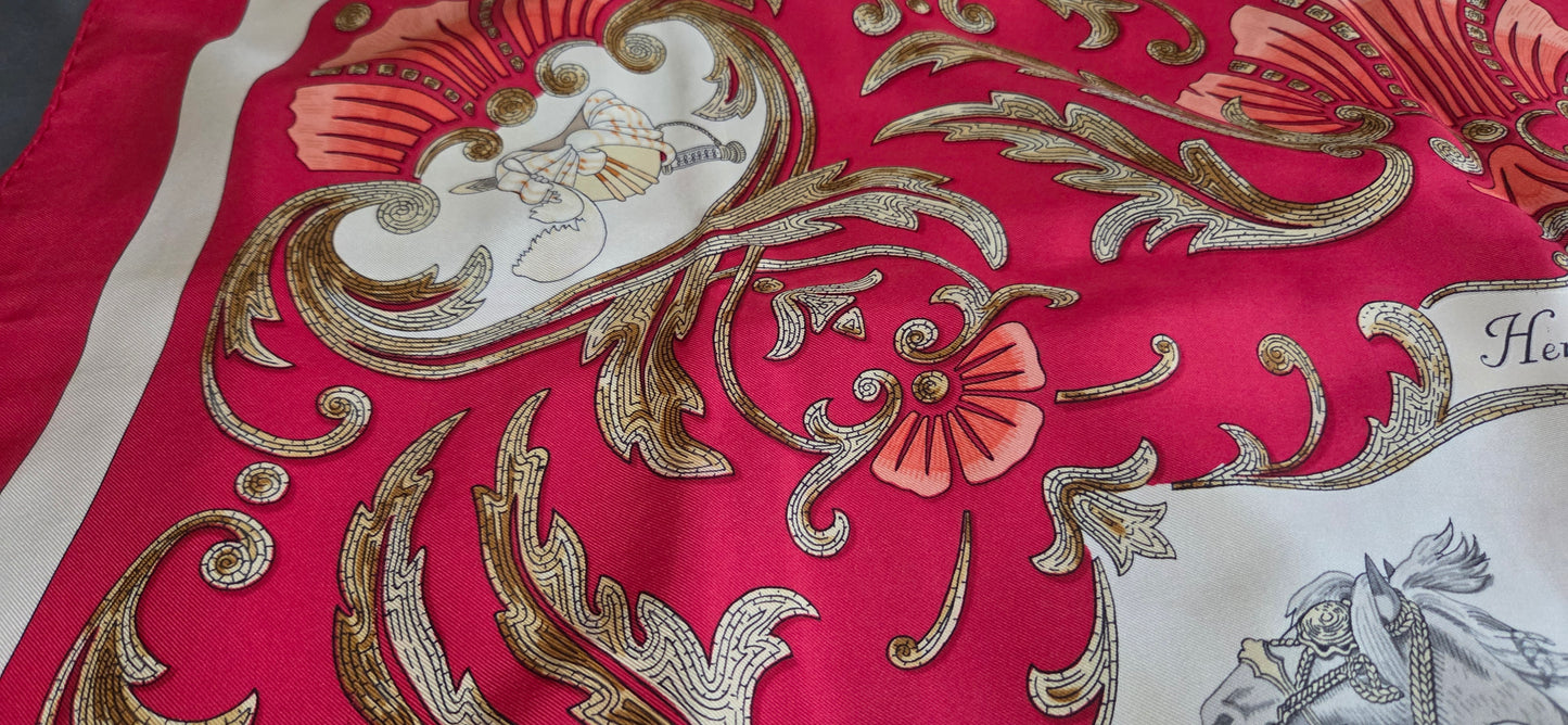 Carré Hermès en twill de soie "Le Cheval de Turc"