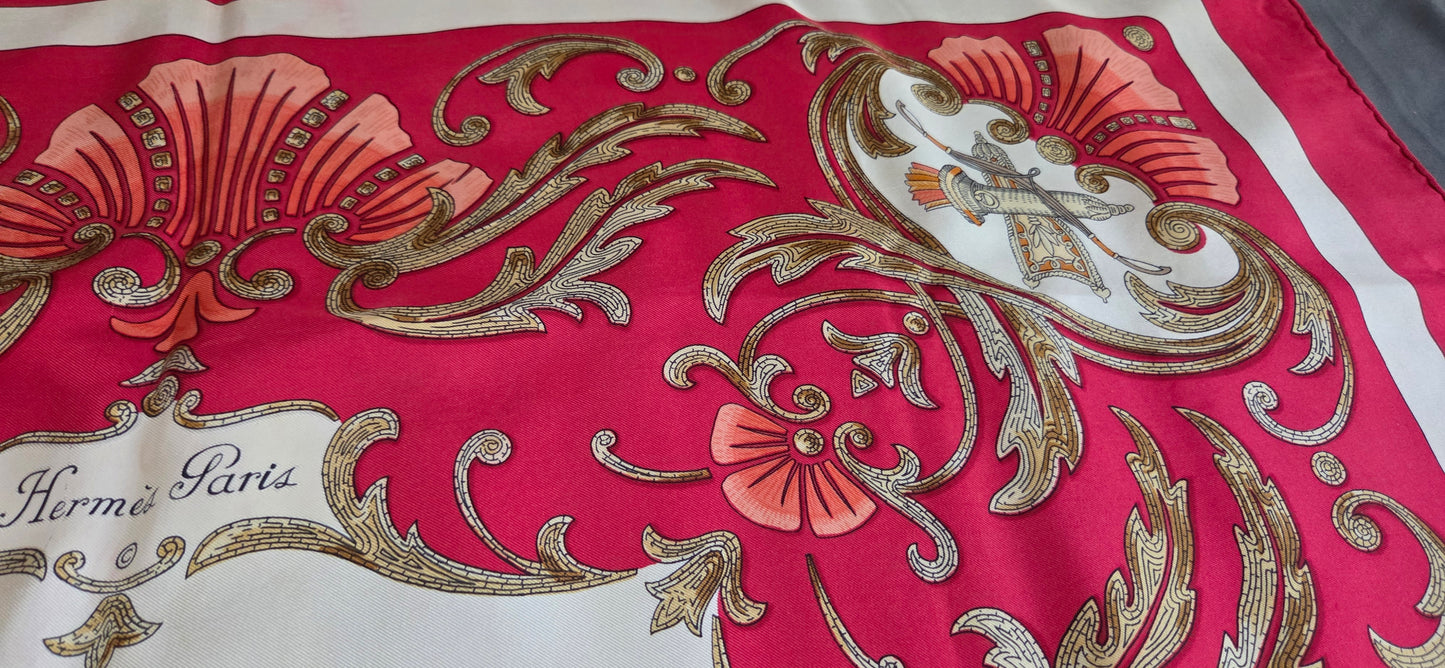 Carré Hermès en twill de soie "Le Cheval de Turc"
