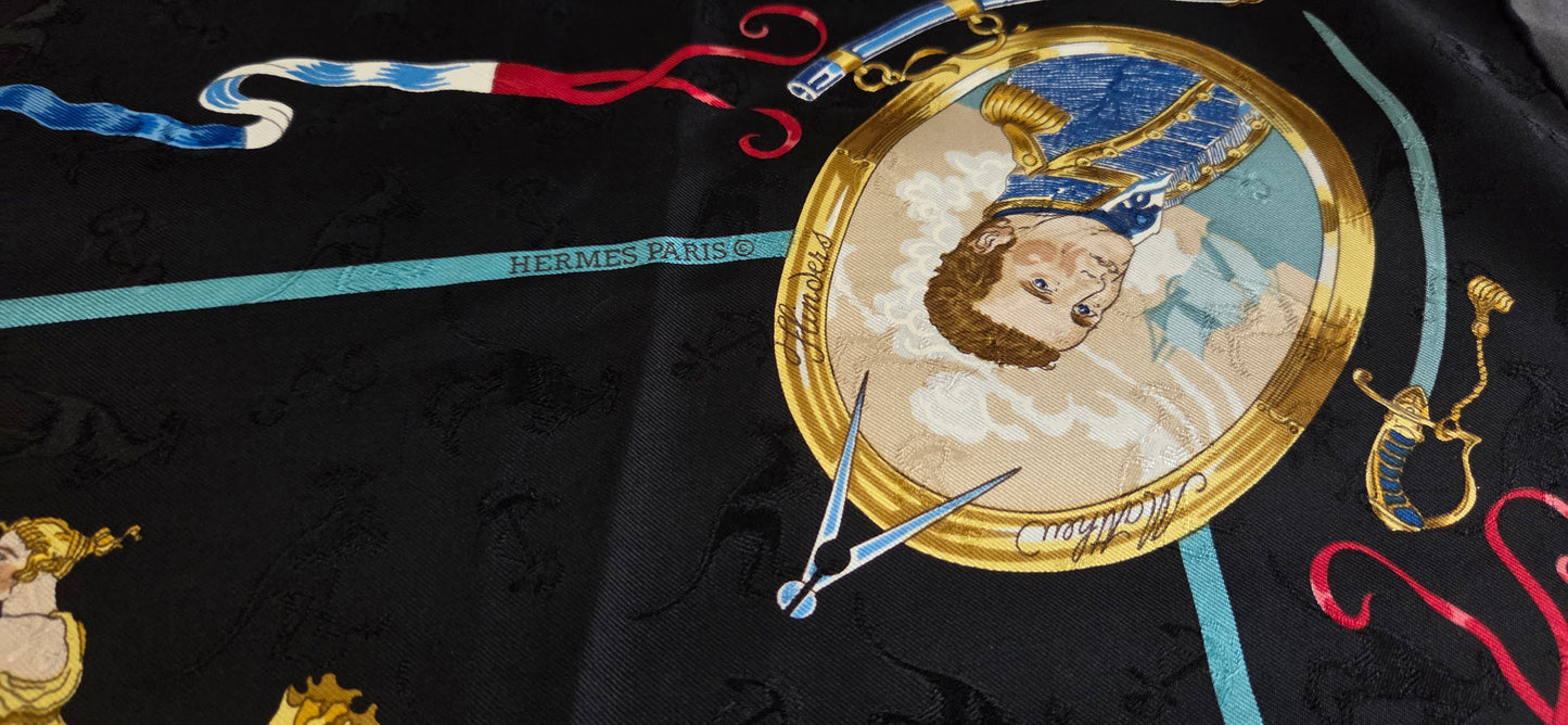 Carré Hermès en twill de soie "Le Geographe "