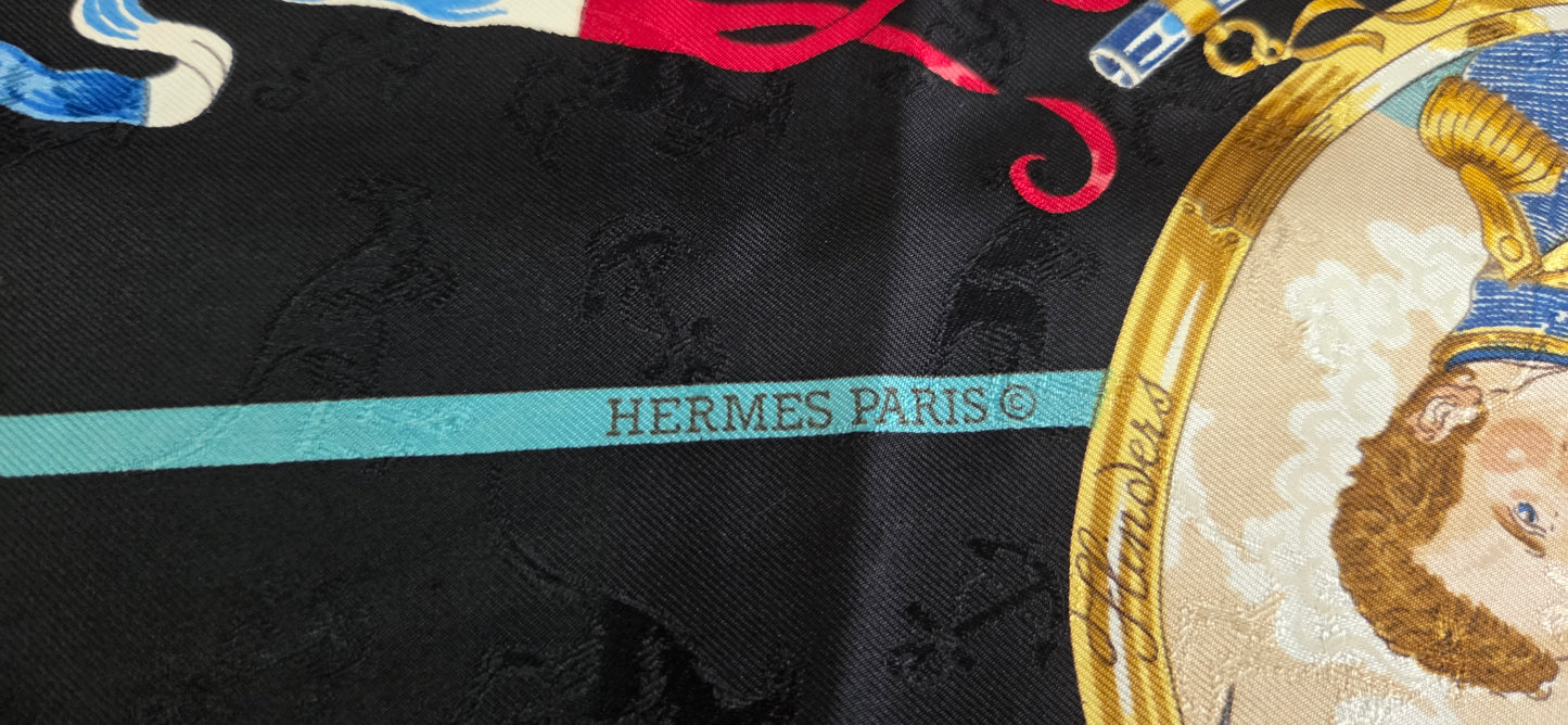 Carré Hermès en twill de soie "Le Geographe "
