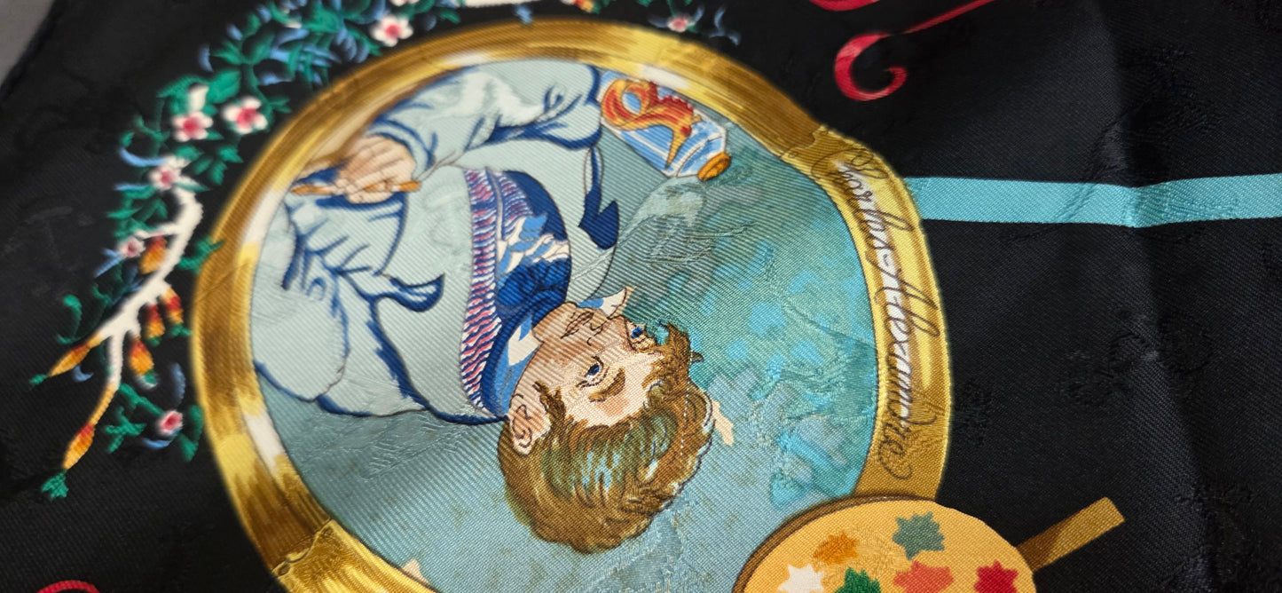 Carré Hermès en twill de soie "Le Geographe "