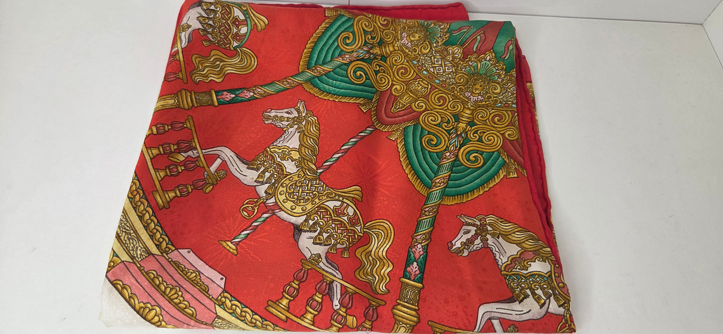 Carré Hermès en twill de soie "Luna Park "