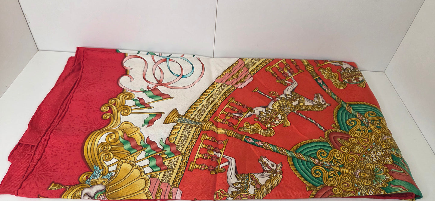 Carré Hermès en twill de soie "Luna Park "