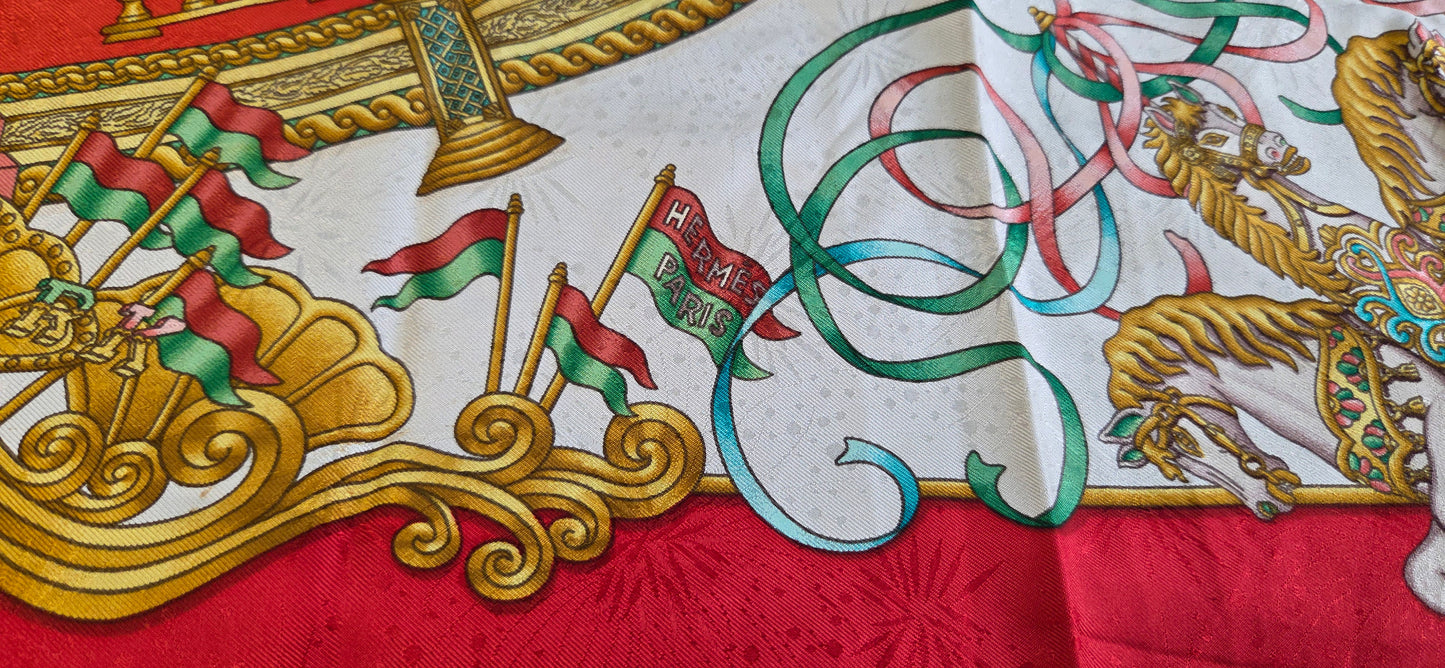 Carré Hermès en twill de soie "Luna Park "
