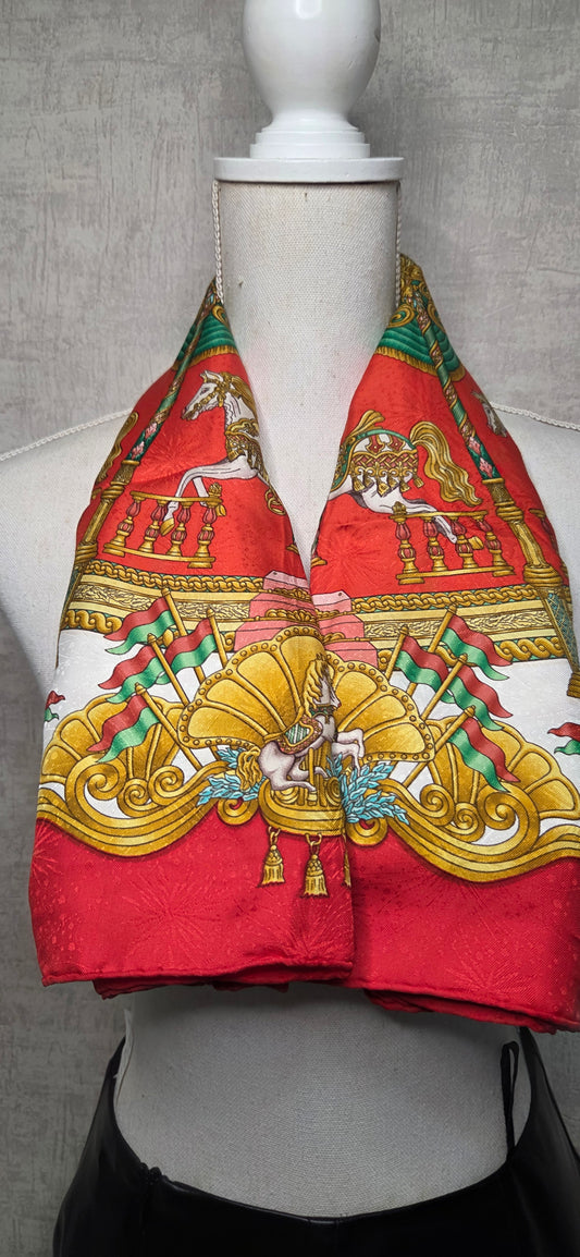 Carré Hermès en twill de soie "Luna Park "