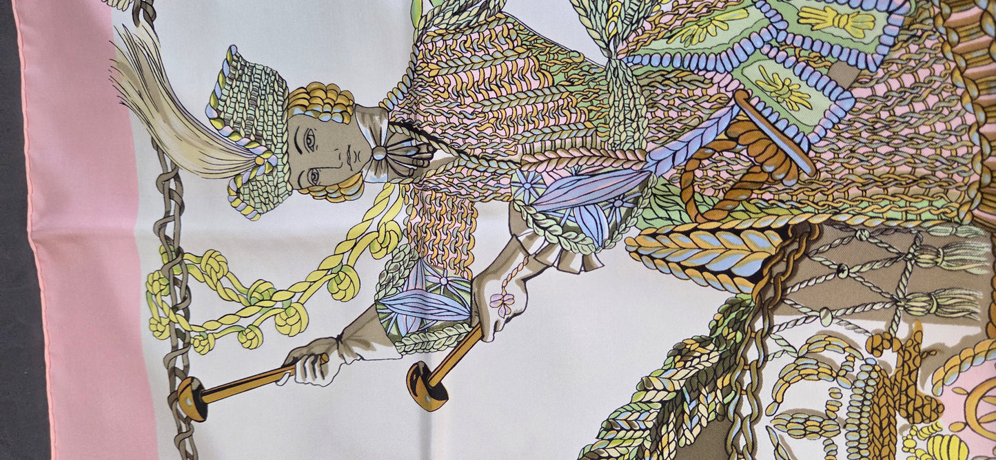 Carré Hermès en twill de soie "Le Timbalier "