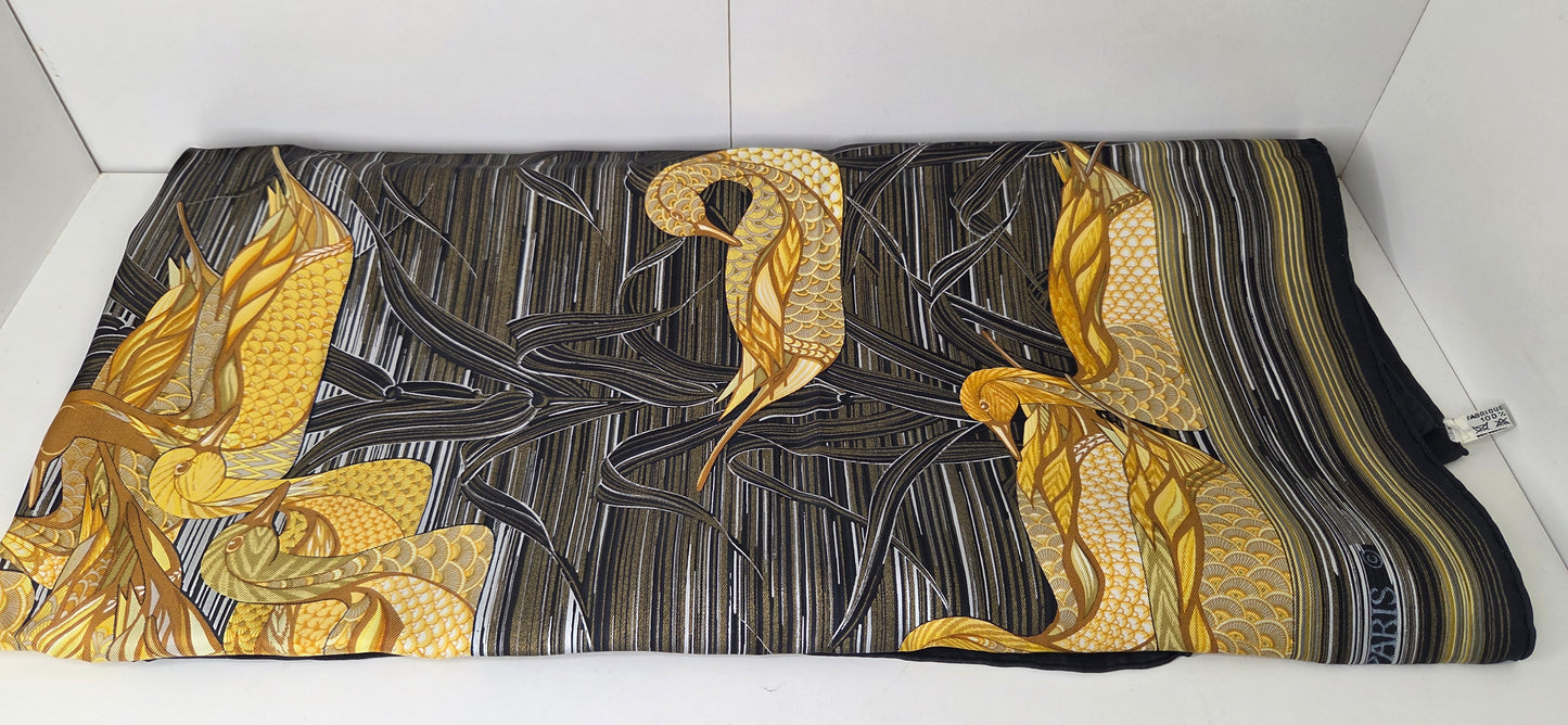Carré Hermès en twill de soie "Mare aux Canards "