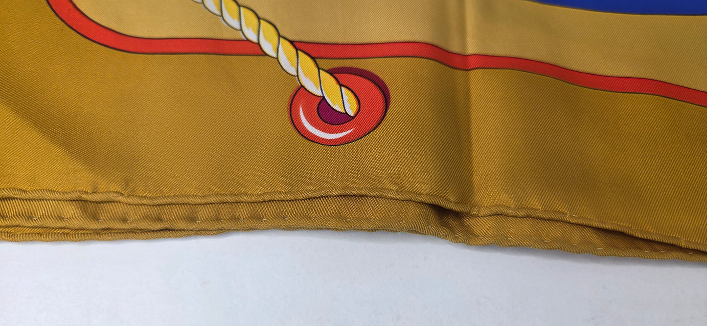 Carré Hermès en twill de soie "Grand Largue"