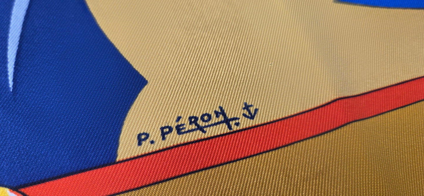 Carré Hermès en twill de soie "Grand Largue"