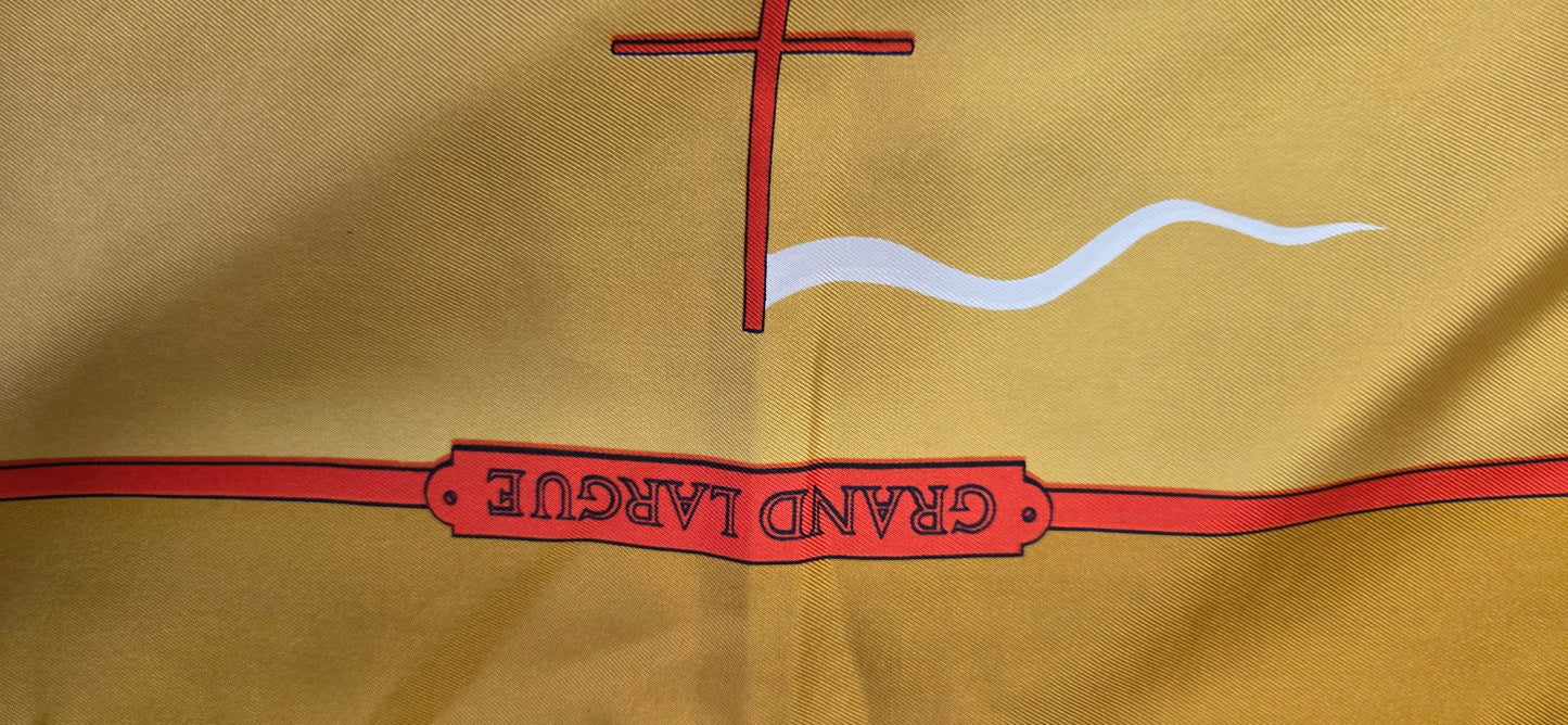 Carré Hermès en twill de soie "Grand Largue"