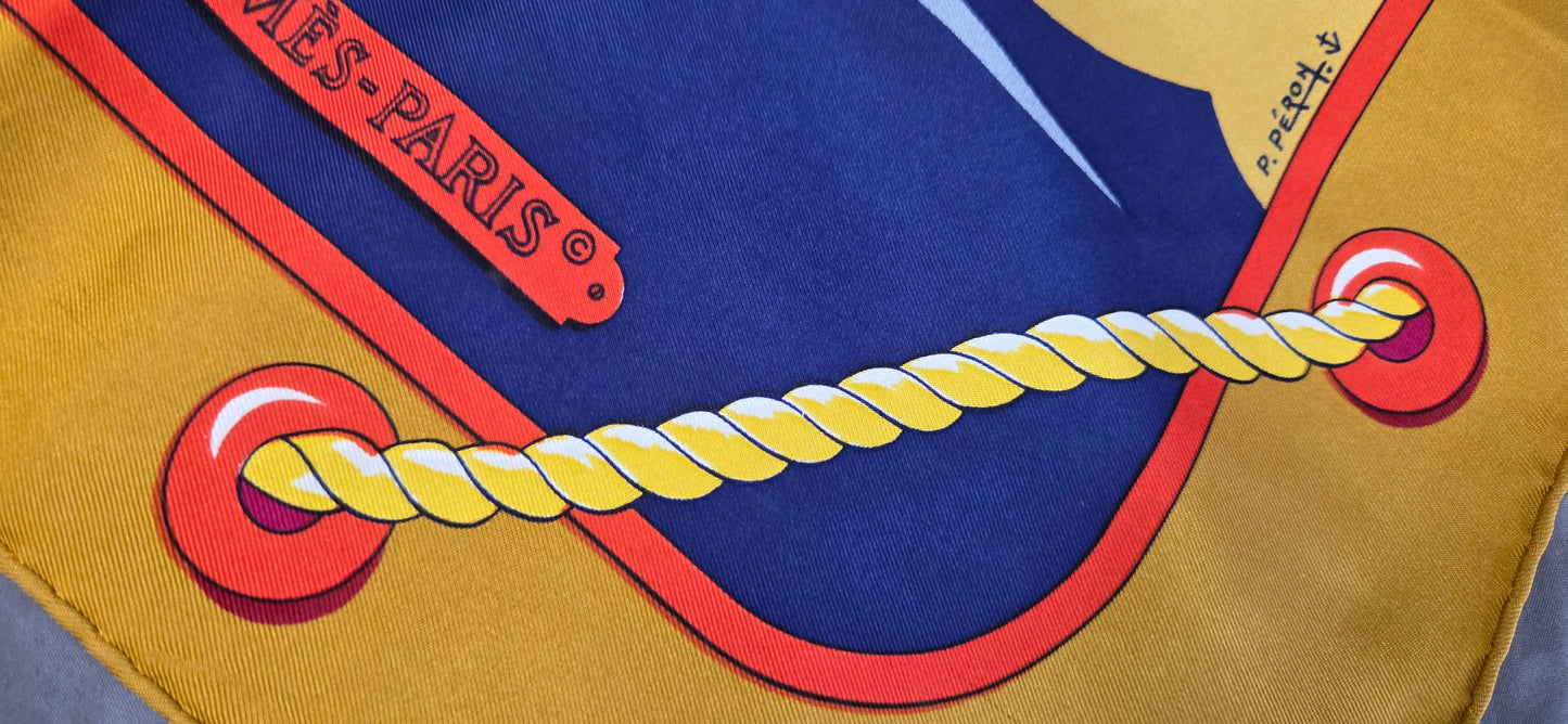 Carré Hermès en twill de soie "Grand Largue"
