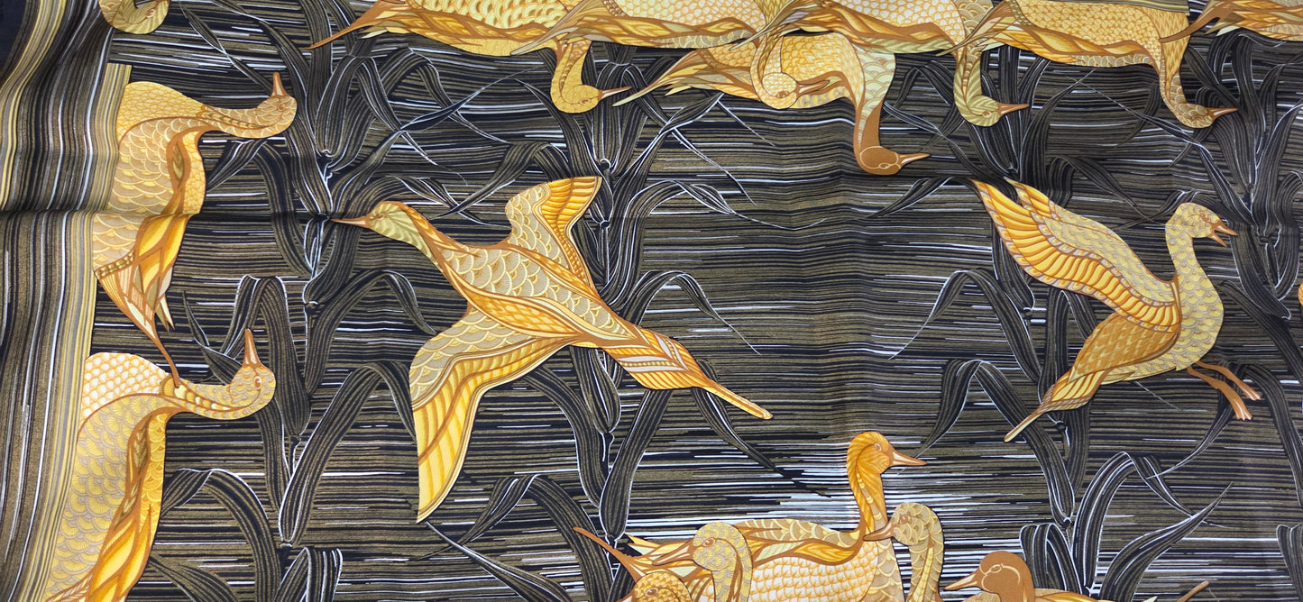 Carré Hermès en twill de soie "Mare aux Canards "