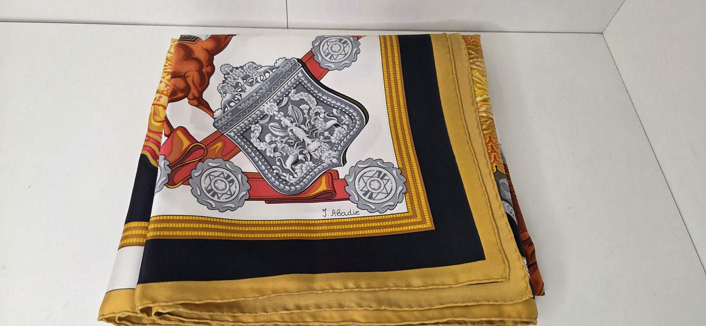 Carré Hermès en twill de soie "1821 Cavalier Ottoman"