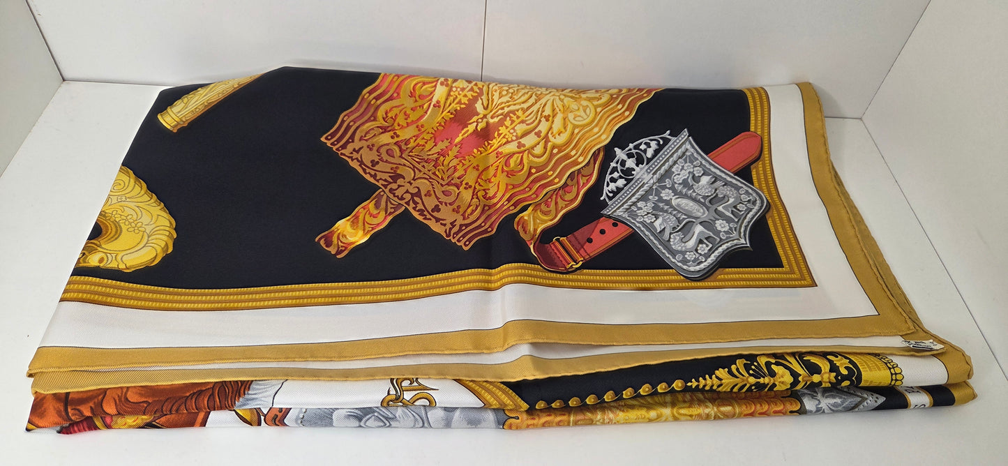 Carré Hermès en twill de soie "1821 Cavalier Ottoman"