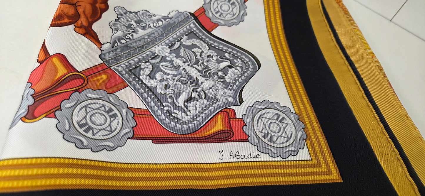 Carré Hermès en twill de soie "1821 Cavalier Ottoman"