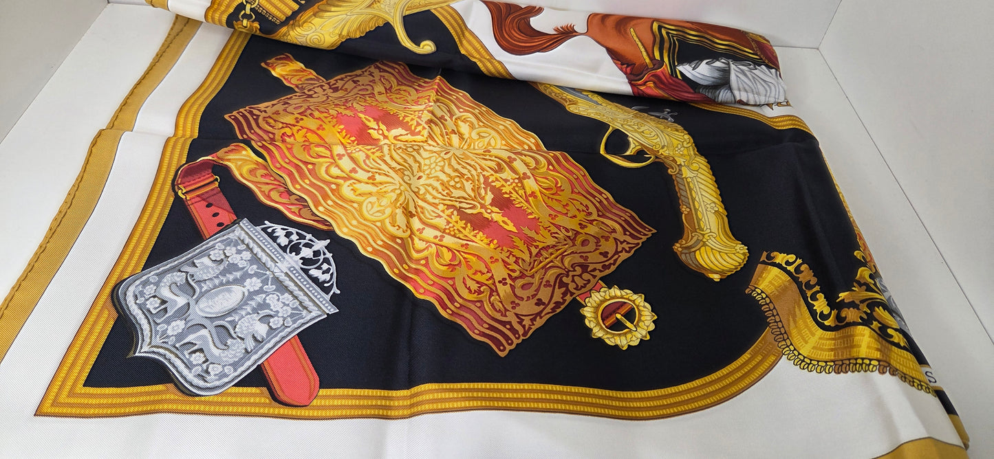 Carré Hermès en twill de soie "1821 Cavalier Ottoman"