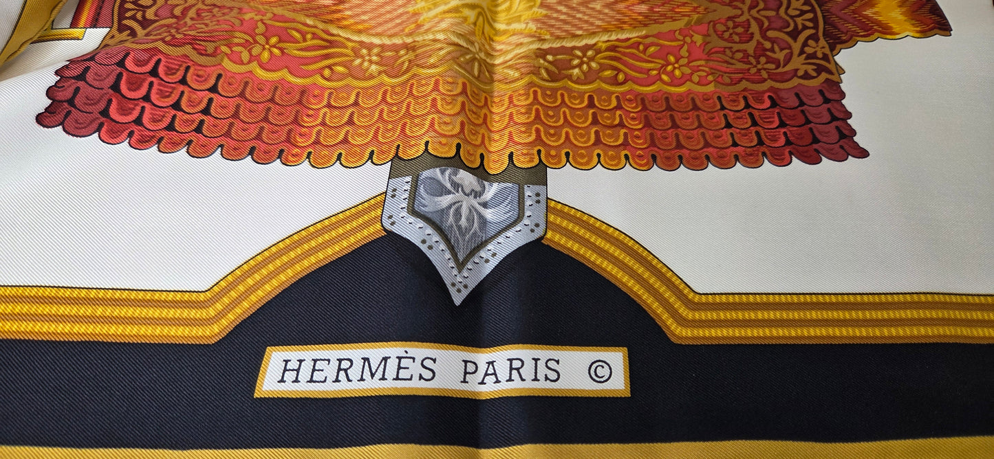 Carré Hermès en twill de soie "1821 Cavalier Ottoman"