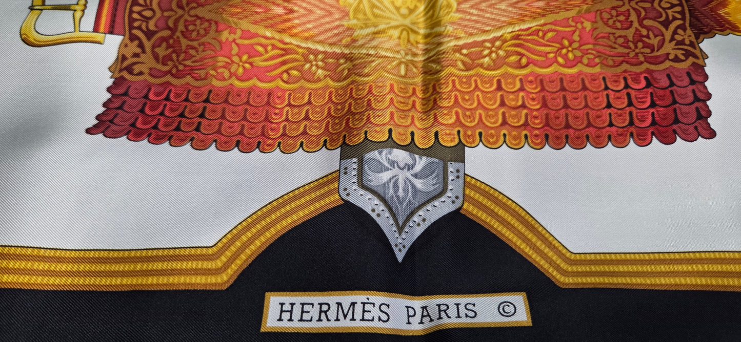 Carré Hermès en twill de soie "1821 Cavalier Ottoman"