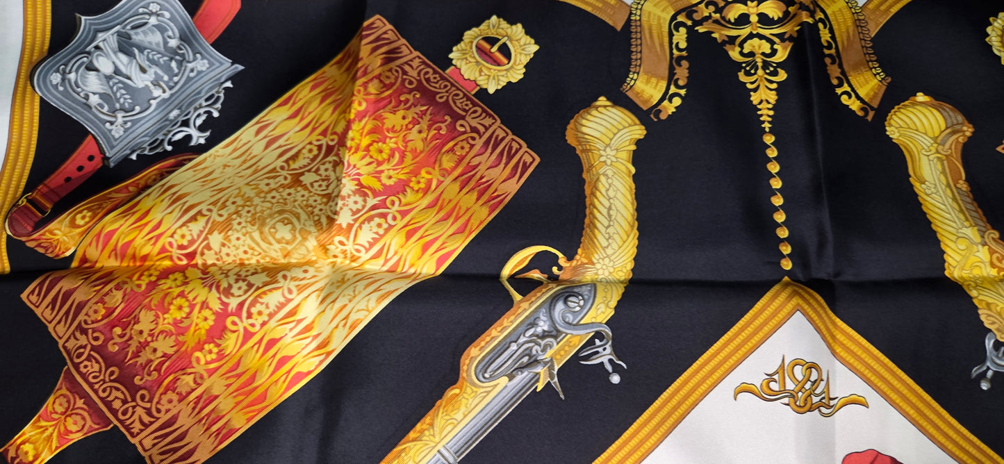 Carré Hermès en twill de soie "1821 Cavalier Ottoman"