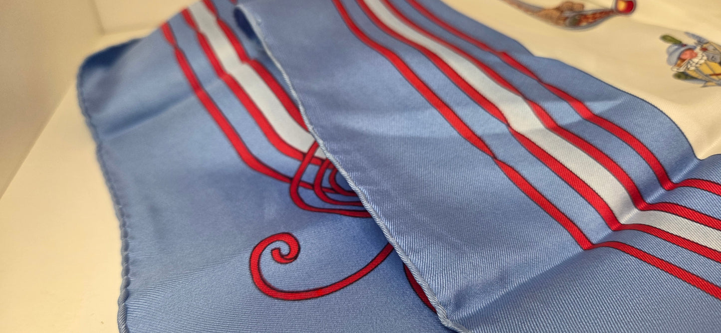 Carré Hermès en twill de soie "Les Fantaisies du Roy "
